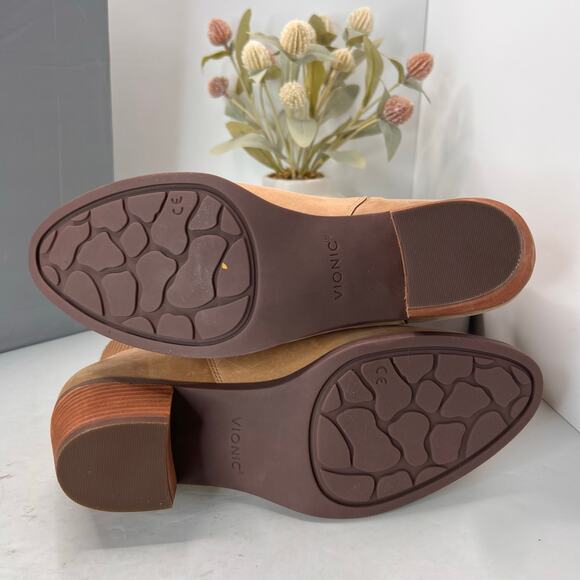 Vionic Shantelle Leather Waterproof Ankle Boots Wheat I2042L1200 Women's 9M NWB - Picture 8 of 10